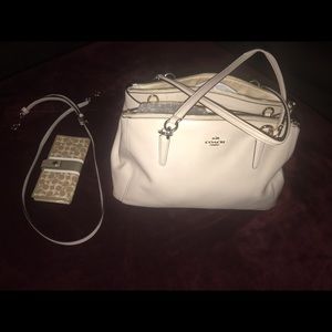 Ivory cream coach purse authentic